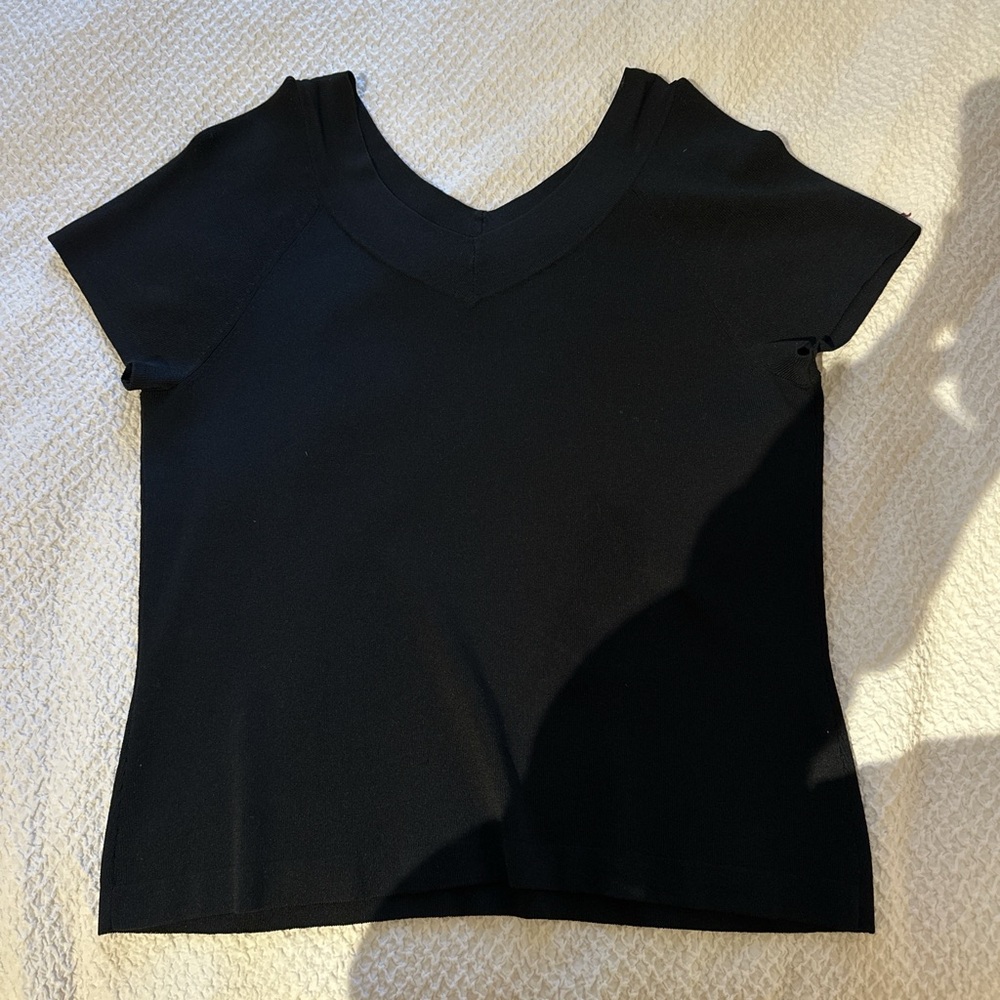 Vintage Talbots Classic Black V-Neck Top